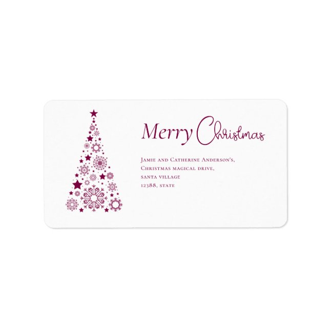 Stylish Trendy Script Christmas tree Label (Front)