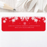 Stylish Trendy Script red Christmas<br><div class="desc">Stylish Trendy Script Christmas label  return address with a festive Christmas background. Your names and address can easily be personalised for a unique label with a personal touch to pair with our holiday card range in the same design!</div>