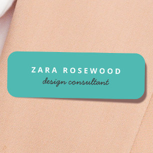 Stylish Trendy Sea Green Modern Minimal Name Tag