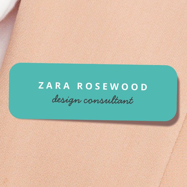 Stylish Trendy Sea Green Modern Minimal Name Tag (Creator Uploaded)
