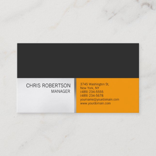 Stylish Trendy Sophisticated Business Card (Front)