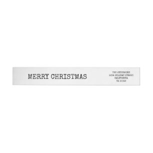 Stylish Trendy Typography Merry Christmas Wrap Around Label