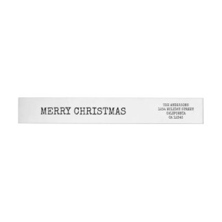 Stylish Trendy Typography Merry Christmas Wrap Around Label