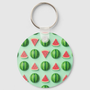 Stylish Trendy Watercolor Watermelon Key Ring
