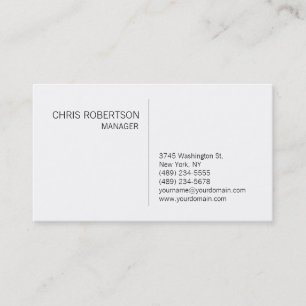 Stylish Trendy White Sophisticated Business Card