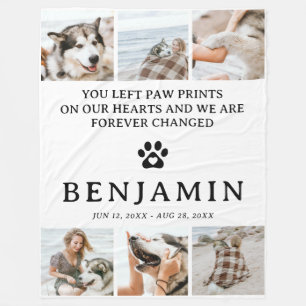 Stylish Tribute 6 Photo Collage Pet Dog Memorial Fleece Blanket
