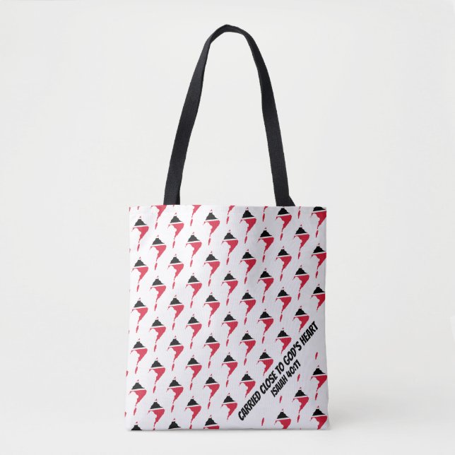 Stylish TRINIDAD TOBAGO FLAG Christian Scripture Tote Bag (Front)