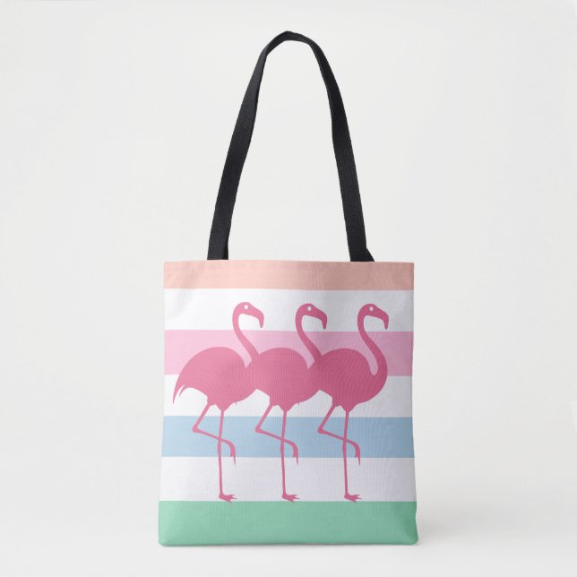 Stylish Tropical Flamingo Tote Bag (Front)