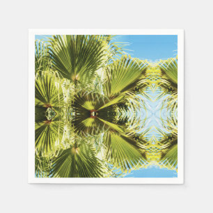 Stylish Tropical Green Palm Tree Leaf Paper Napkin