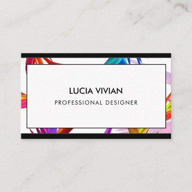 Stylish Tropical Minimalist Modern Professional  B Business Card (Front)