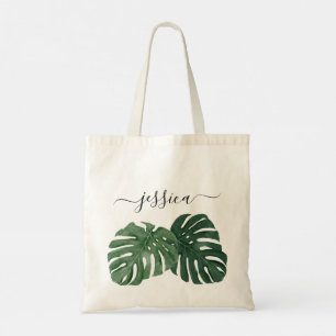 Stylish Tropical Monstera Tote Bag
