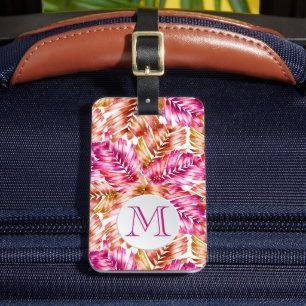 Stylish Tropical Palm Monogrammed Luggage Tag