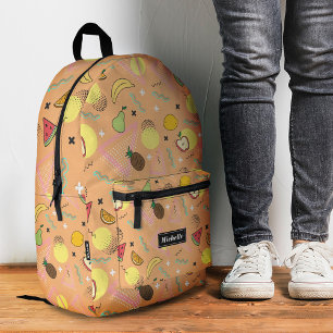 Stylish Tropical Peach Orange Summer Fruit Printed Backpack