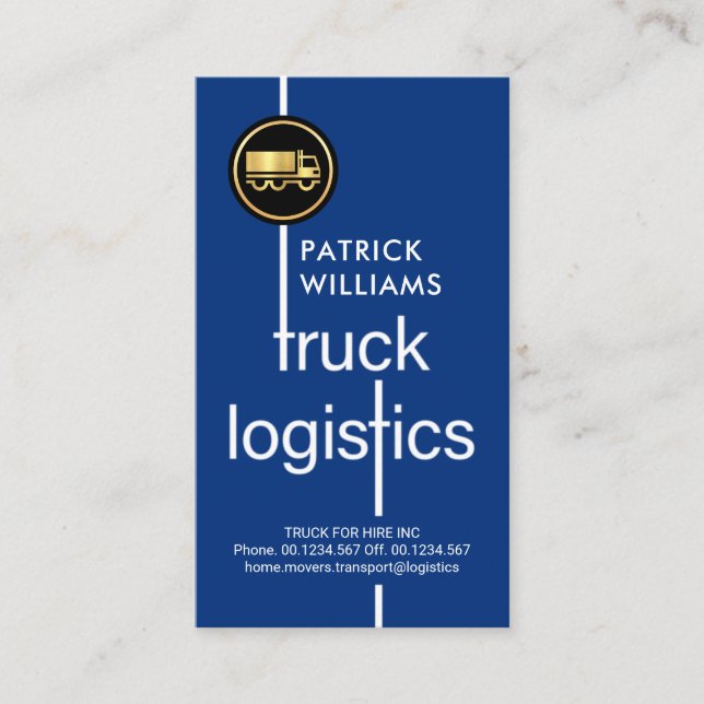 Stylish Truck Logistics Crossroads Transport Business Card (Front)