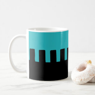 Stylish Turquoise and Black Pattern Coffee Mug