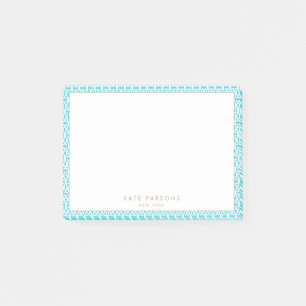 Stylish Turquoise Blue Pattern Post-it Notes