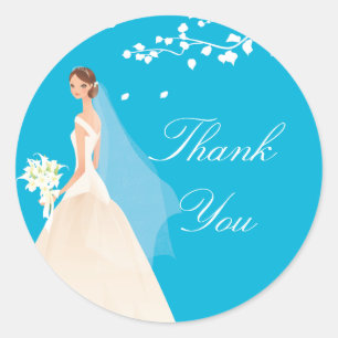 Stylish Turquoise Bride Bridal Shower Sticker