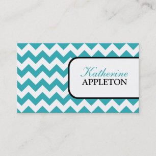 Stylish Turquoise Chevron Business Cards