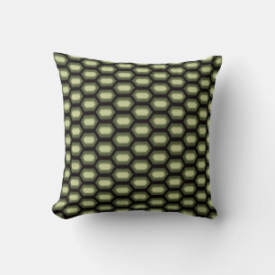 Stylish Turtle Shell Pattern on Green & Black Cushion