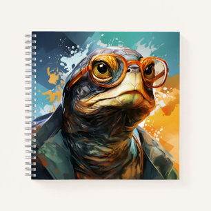 Stylish Turtle Wearing Glasses Trendy Turtle Notebook