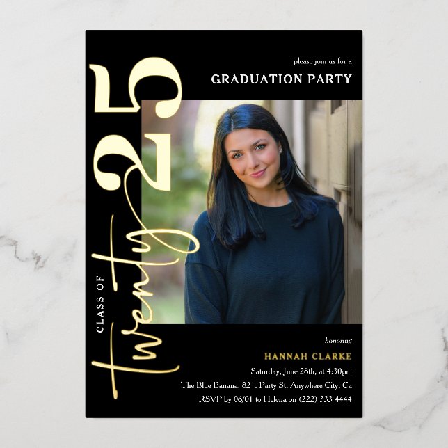 Stylish Twenty25 Photo Graduation Party (Front)