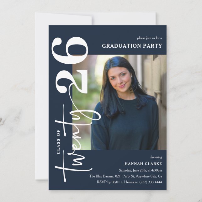 Stylish Twenty25 Photo Graduation Party Invitation (Front)