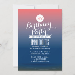Stylish Twilight Beach Theme Birthday Party Invitation