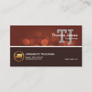 Stylish Two Toned Night Lights Bokeh Trucking Business Card