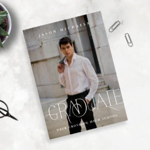 Stylish Type Photo Graduation Party Invitation