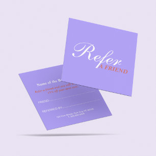 Stylish Typography Clean Blue Beauty salon  Referral Card