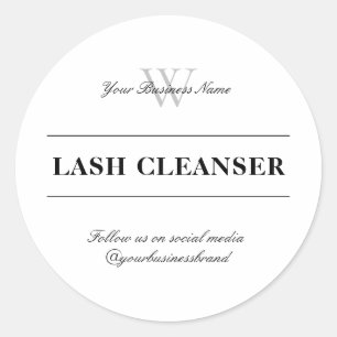 Stylish Typography Lash Cleanser Classic Round Sticker