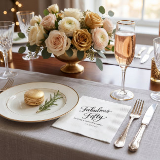  Stylish Typography modern chic black and white Napkin