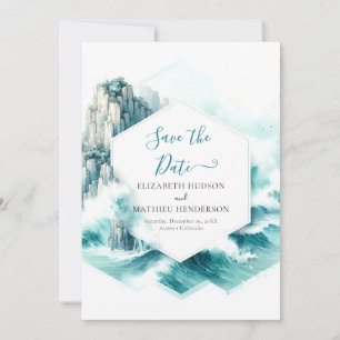 Stylish Typography Nautical Wedding  Save The Date