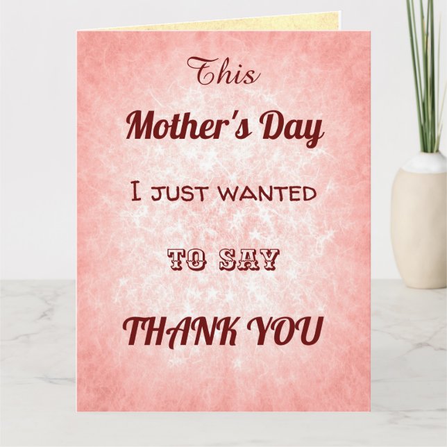Stylish typography style Mother’s Day Thank you Card (Front)