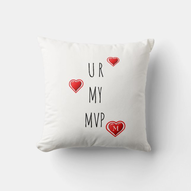 Stylish U R MY MVP Monogram Valentine Cushion (Front)