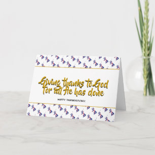 Stylish UK BRITISH Giving Thanks THANKSGIVING Holiday Card