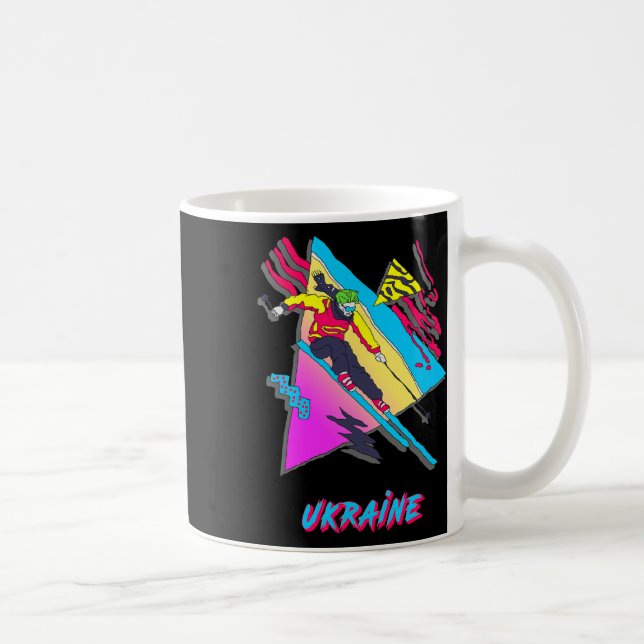 Stylish Ukraine Skiing Adventure Graphic  Coffee Mug (Right)