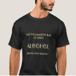 Stylish Unique Beer Wine Martini Name T-Shirt<br><div class="desc">Have some fun with this -- for yourself or as a great gift. Suspect you've never thought of alcohol quite in the same way -- with just a few enhancements -- the beer glass; martini glass and, of course, the wine glass. The bar "assistant" -- stylish, sophisticated and simple --...</div>