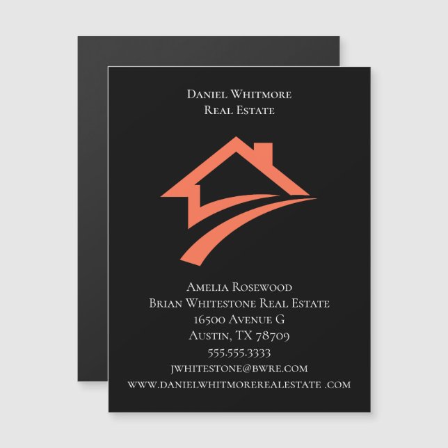 Stylish Unique Black Real Estate Agent (Front/Back)