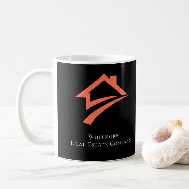 Stylish Unique Black Real Estate Agent Coffee Mug (With Donut)