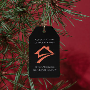 Stylish Unique Black Real Estate Agent Gift Tags