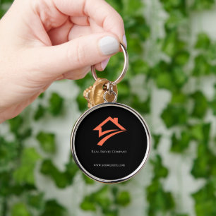 Stylish Unique Black Real Estate Agent Key Ring
