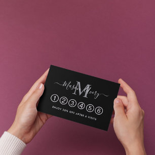 Stylish Unique Black Real Estate Agent Loyalty Card