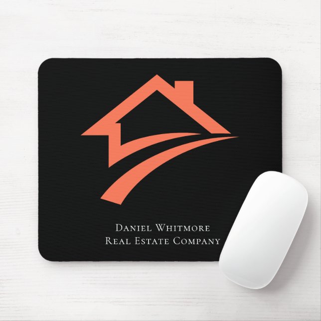 Stylish Unique Black Real Estate Agent Mouse Mat (With Mouse)