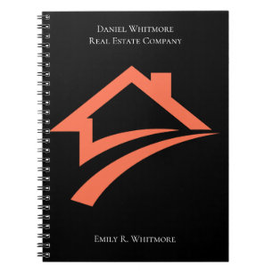 Stylish Unique Black Real Estate Agent Notebook