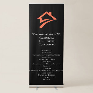 Stylish Unique Black Real Estate Agent Retractable Banner