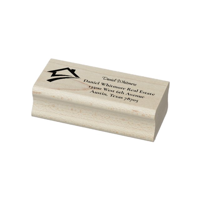 Stylish Unique Black Real Estate Agent Rubber Stamp (Stamp)