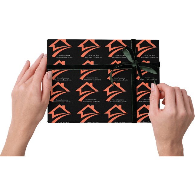 Stylish Unique Black Real Estate Agent Wrapping Paper (Stylish Unique Black Real Estate Agent Wrapping Paper)