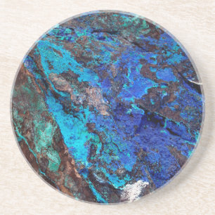 Stylish Unique Dark Blue Turquoise Mineral Stone Coaster