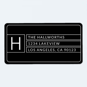 Stylish Unique Modern Geometric   Black & White Label
